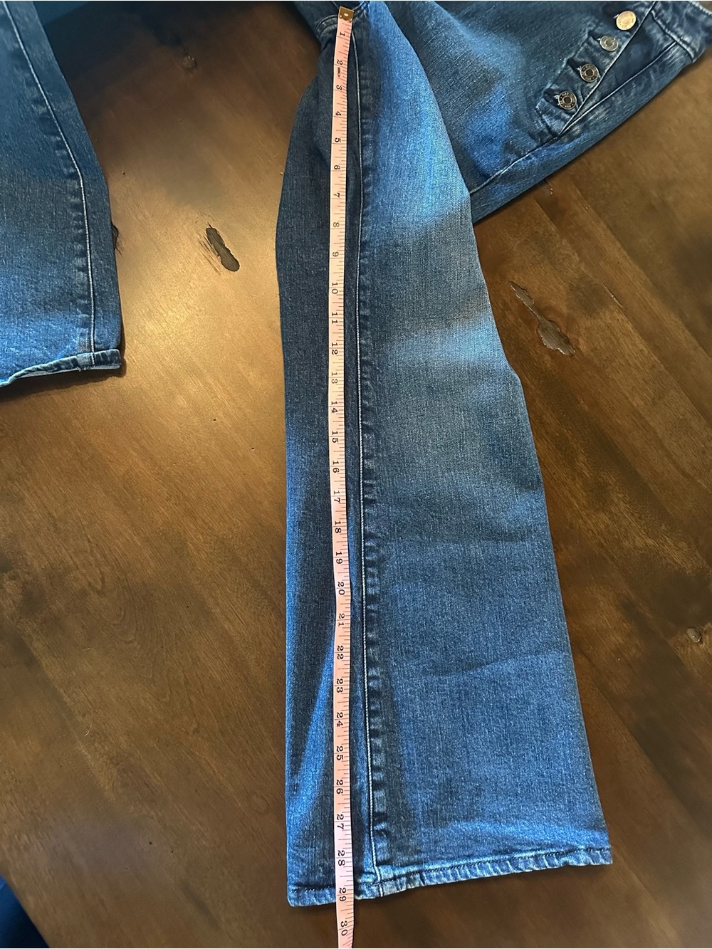 GAP Women's Dark Blue 70’s Flare Button-Accent Jeans - Size 8/29 - Picture 10 of 11
